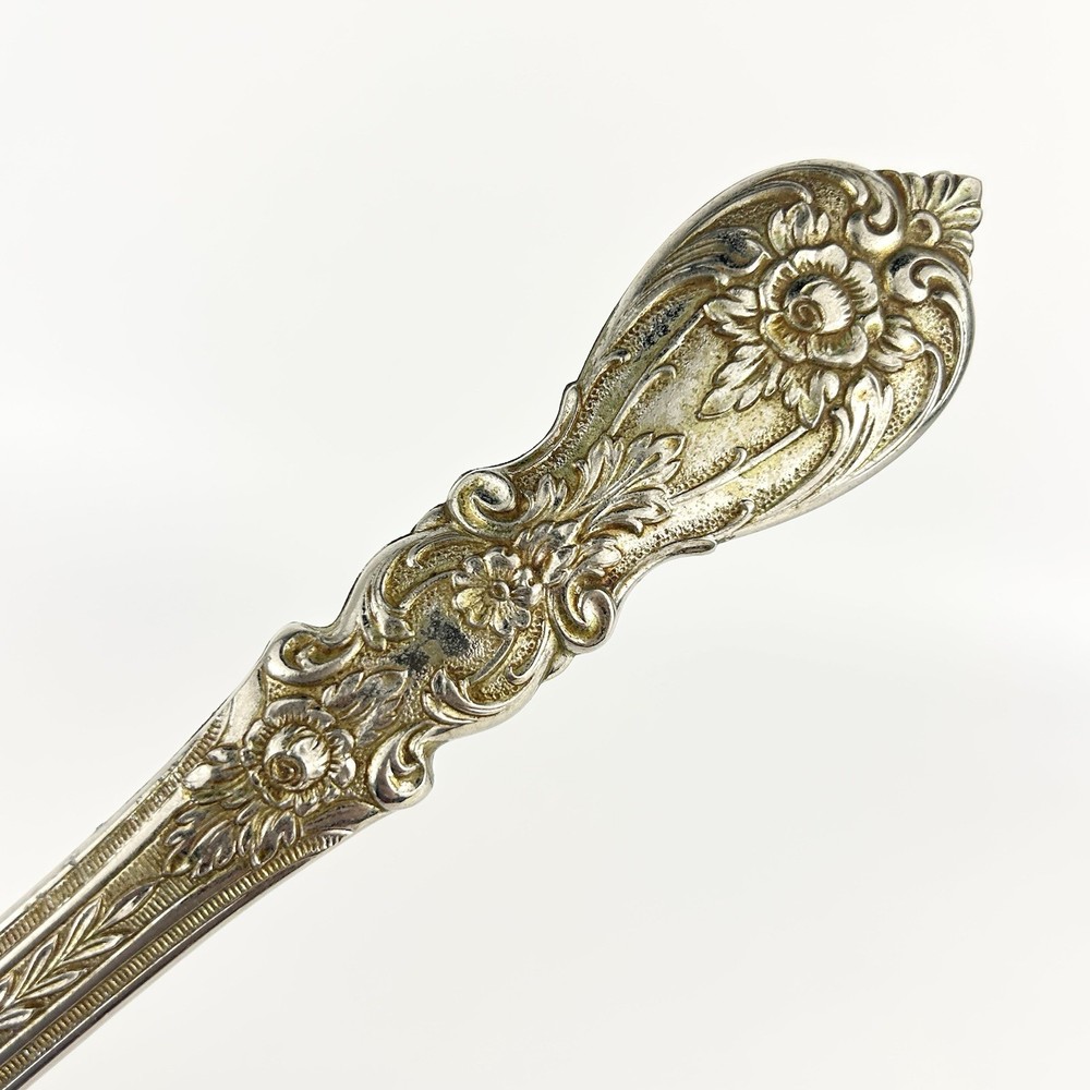 Vintage Vanity Hand Mirror Rose Design Long Handle