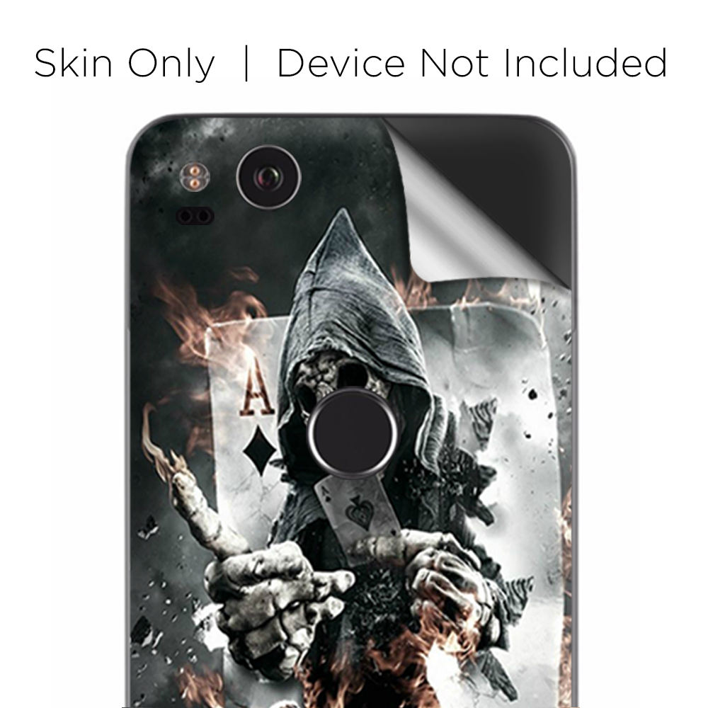 Google Pixel 2 Skins Decal Wrap Ace Diamonds Grim Reeper Skull