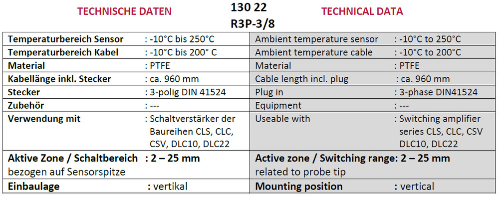 Liquid level sensor SENOTEC R3P-3/8 13022