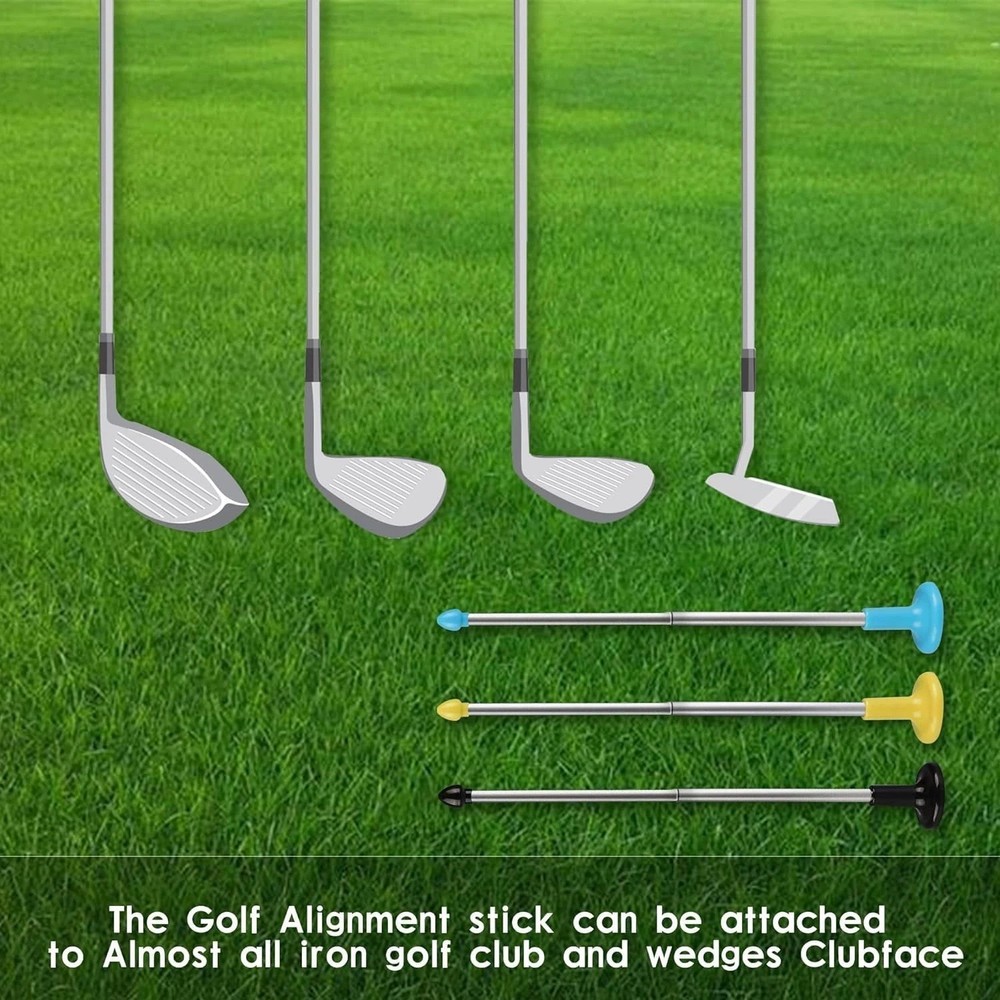 Golf Training Aids Magnetic Club Golf Alignment Stick Demonstrating Correct Blue