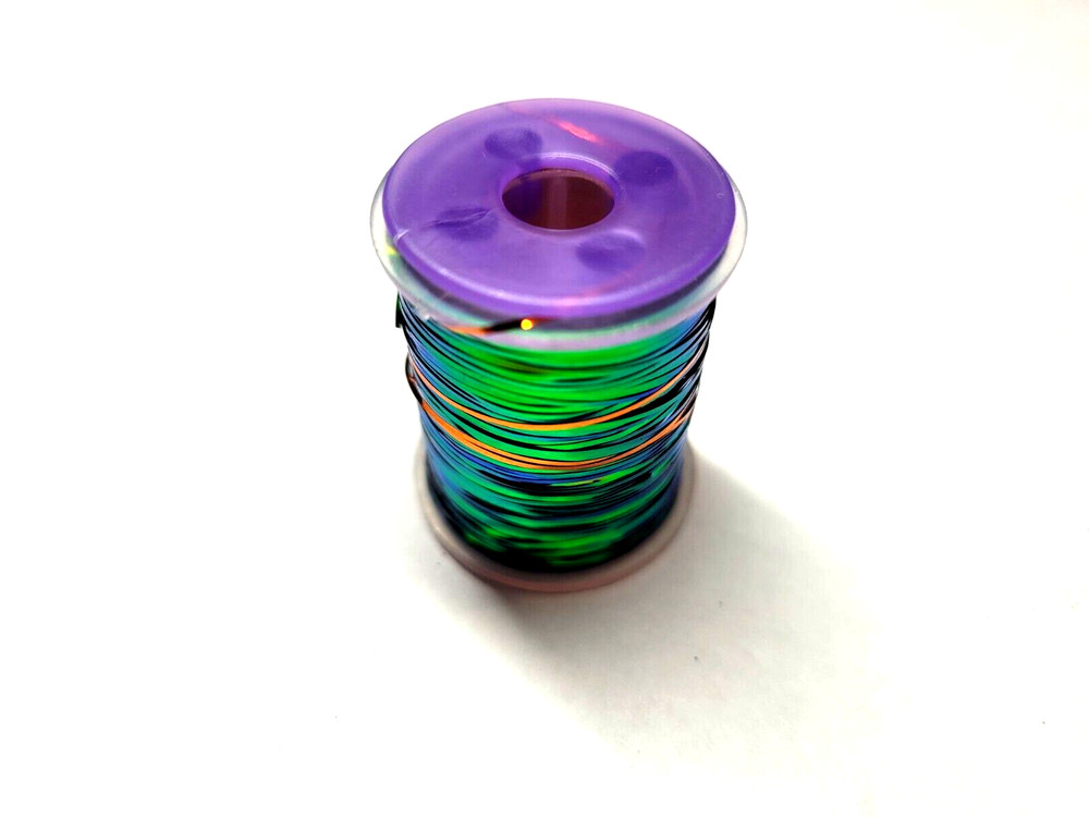 TINSEL FLASH - 2 Tone Peacock - .5mm & 1mm - Perdigon Wrap - Fly Tying Materials
