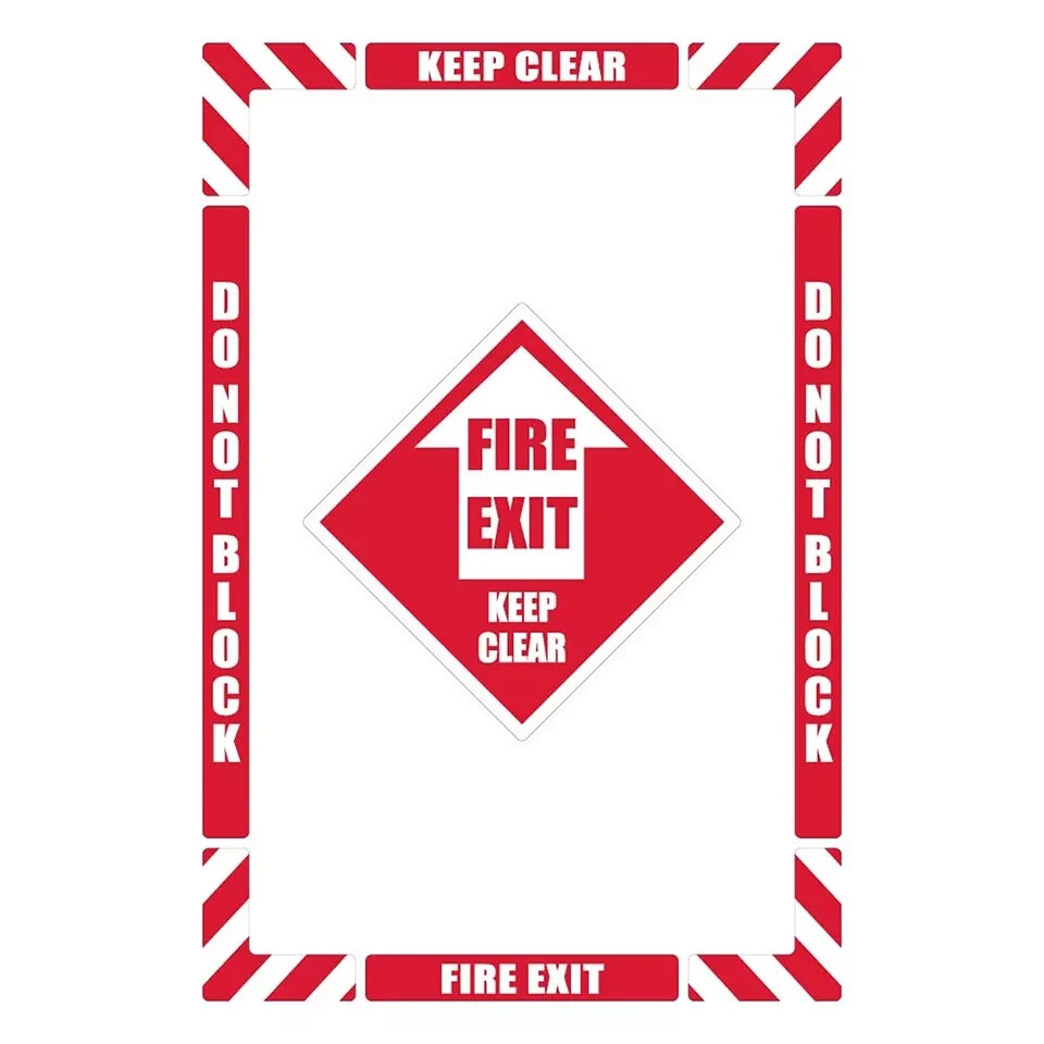 NMC Fire Exit Keep Clear Walk-On Floor Marking Kit, Configurable (Includes 12...