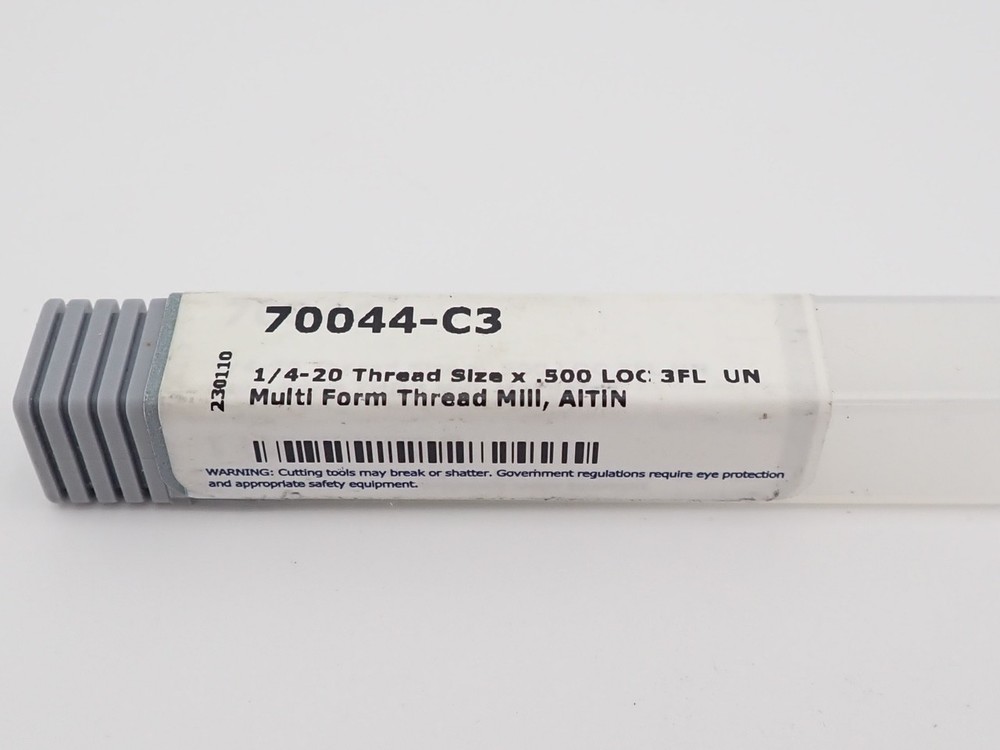 Harvey 1/4-20 Carbide Thread Mill Cutter Multi-Form 70044-C3