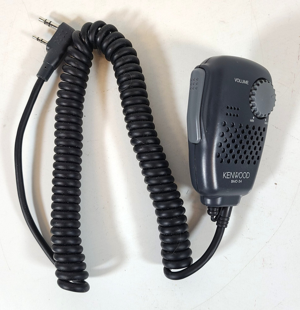 Kenwood SMC-34 Speaker Microphone ~ 2 Pin ~ Volume Control ~ 3 Function Keys