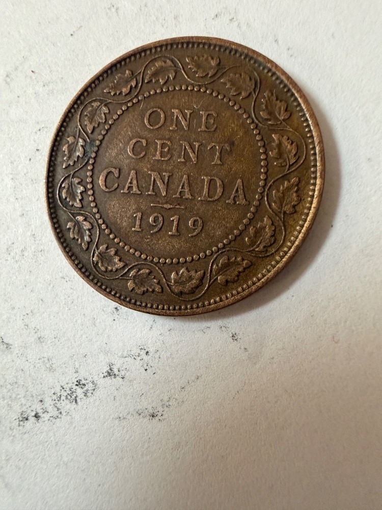 canada 1919 one cent coin nice coin