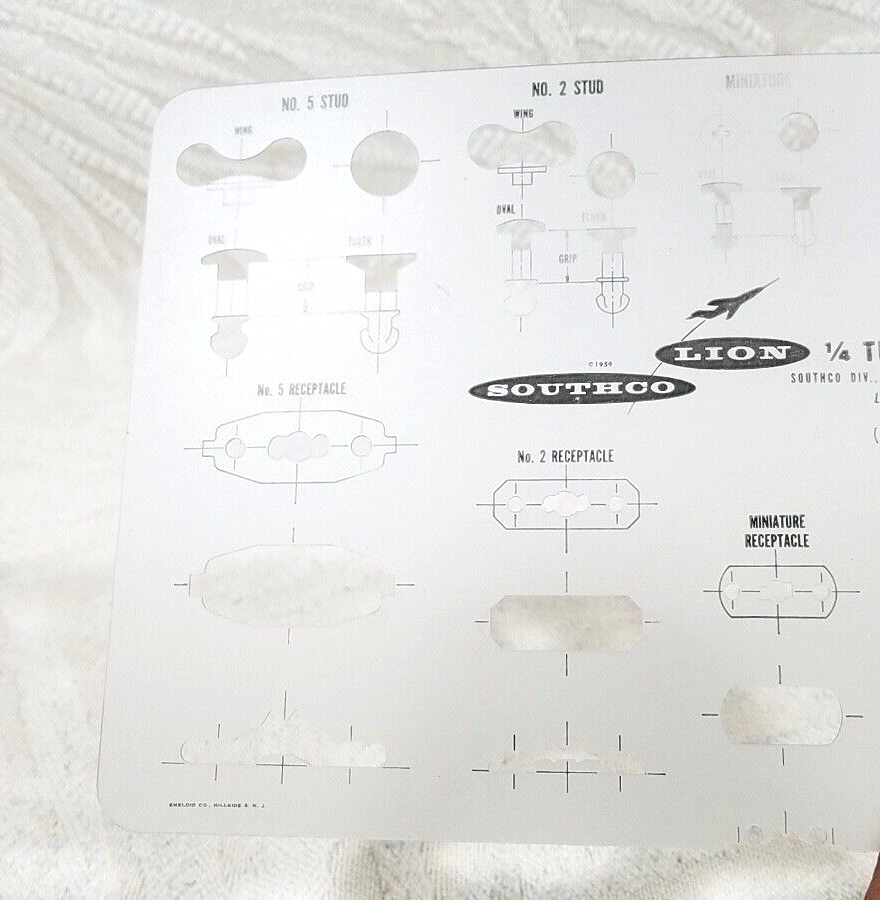 SOUTHCO LION TURN FASTENERS TEMPLATE ENGINEERING DRAFTING ARCHITECT TOOL GUIDE