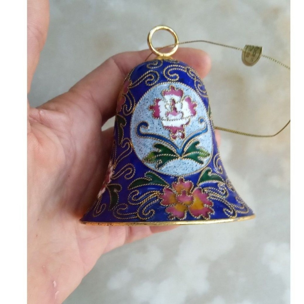 Cloisonné Bell and Egg on Stand