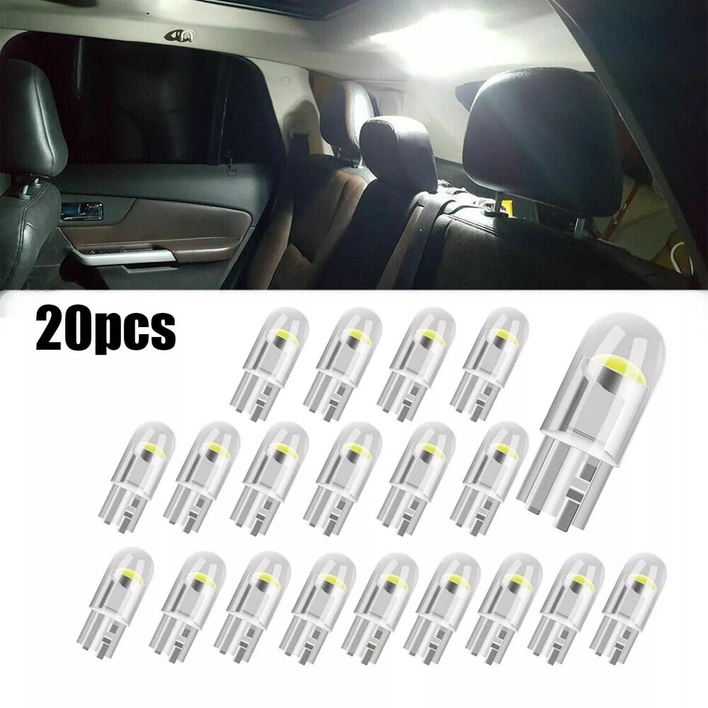 20X White T10 194 168 2825 W5W LED License Plate Interior Light Map Bulb 6000K
