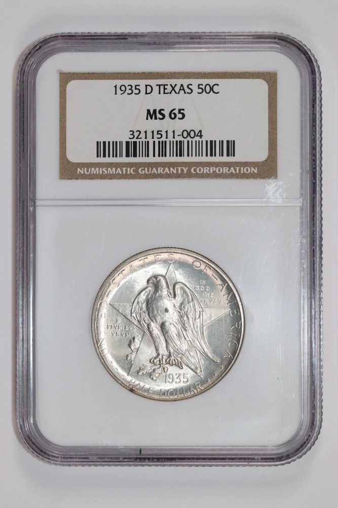 1935-D TEXAS COMMEMORATIVE HALF DOLLAR NGC MS65