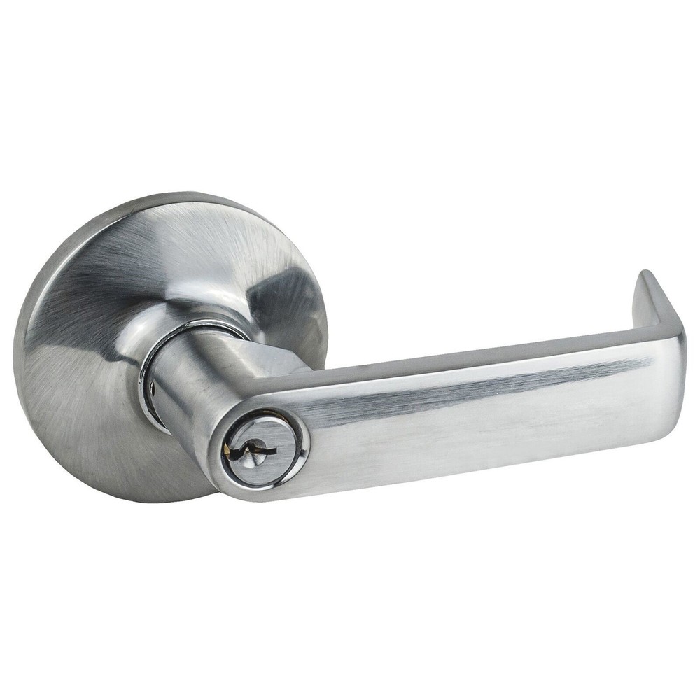 Storeroom Handle Lock Handle in Brushed Chrome