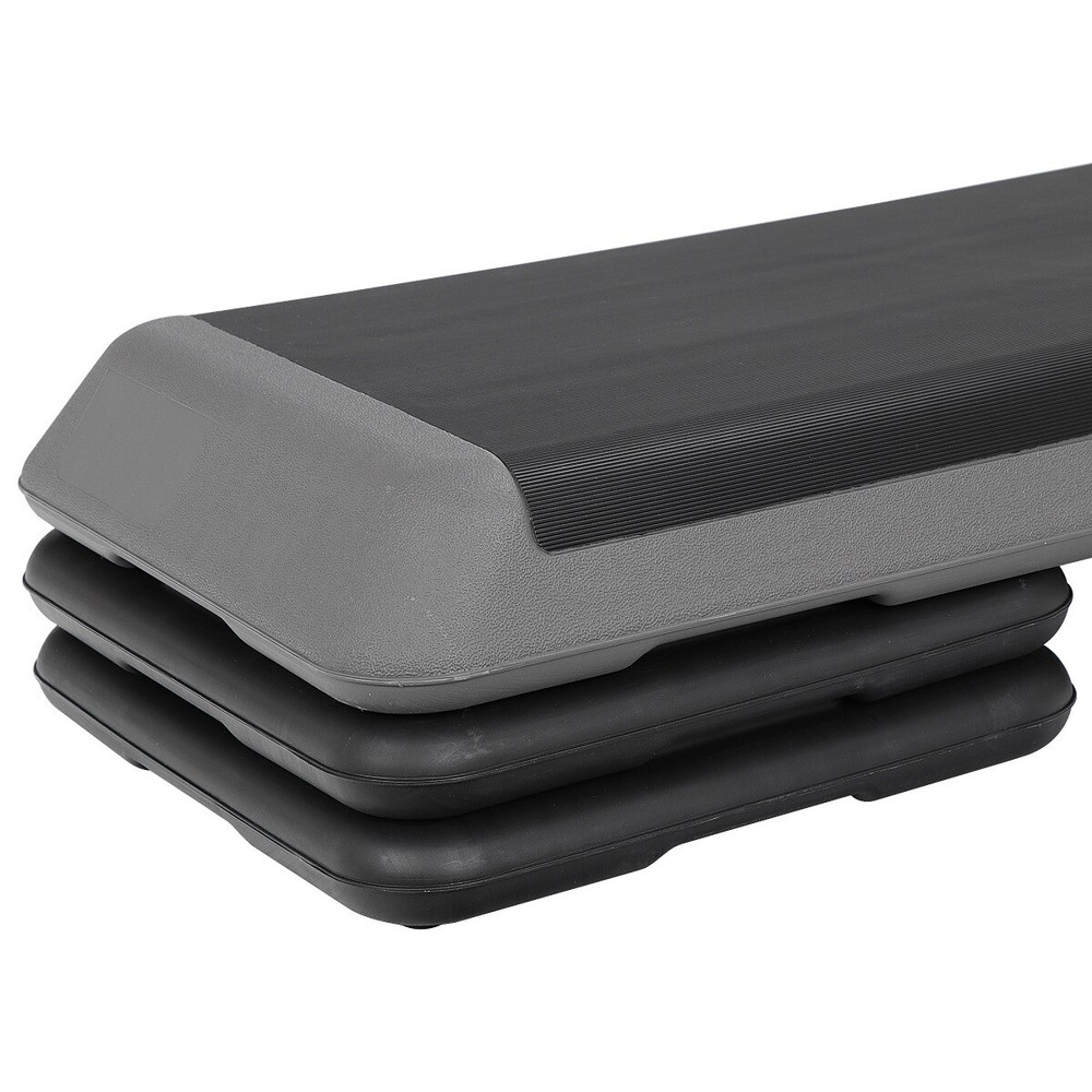 42.5" Aerobic Step Platform Adjustable 4"- 6"- 8" Exercise Stepper W/Riser