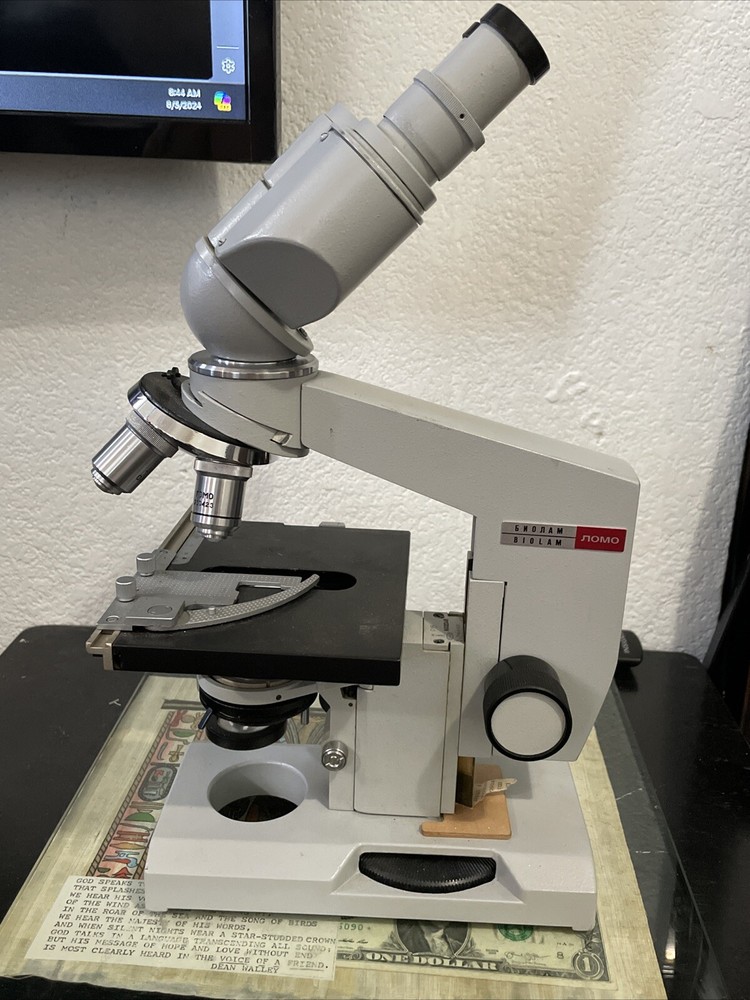 Microscope USSR  Vintage Brand Omo With OBJECTIVES +