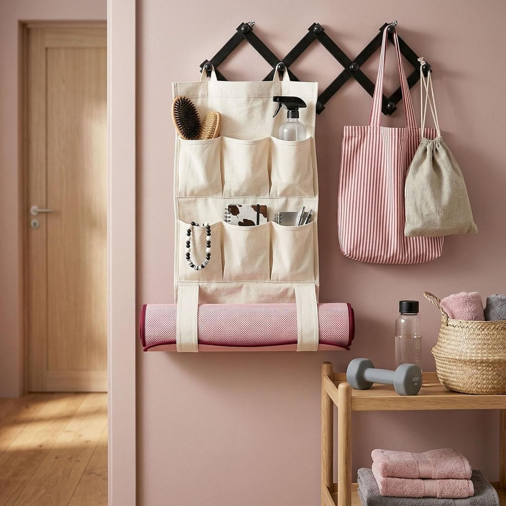 Expandable Hat Hanger Wall,10 Wall Hooks Organizer Hat Coat Cap Mug Space Saving