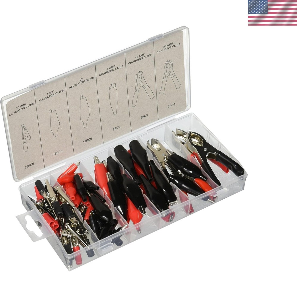 CZACA Versatile 60 Piece Alligator Clip Set – Perfect for Electronics Repairs