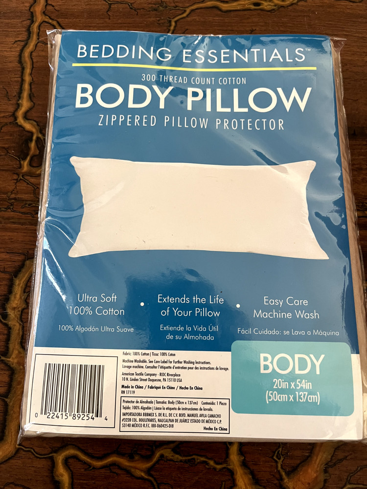Body Pillow Zippered Pillow Protector - NEW