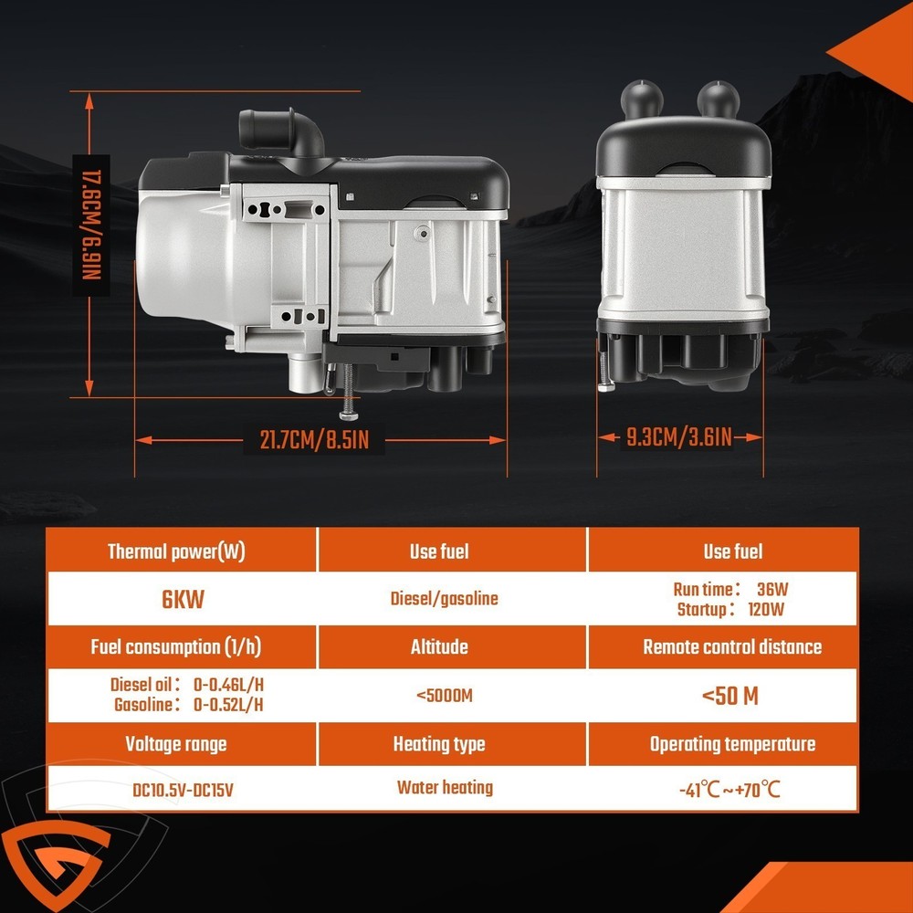 12V 6KW Diesel Water Heater Kits Pump Remote Control For Car Boat Campervans RV
