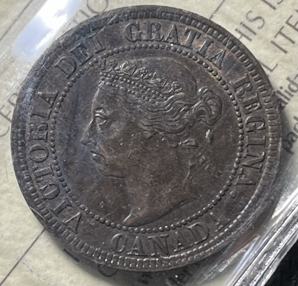 ICCS AU55 1892 Canada Large Cent