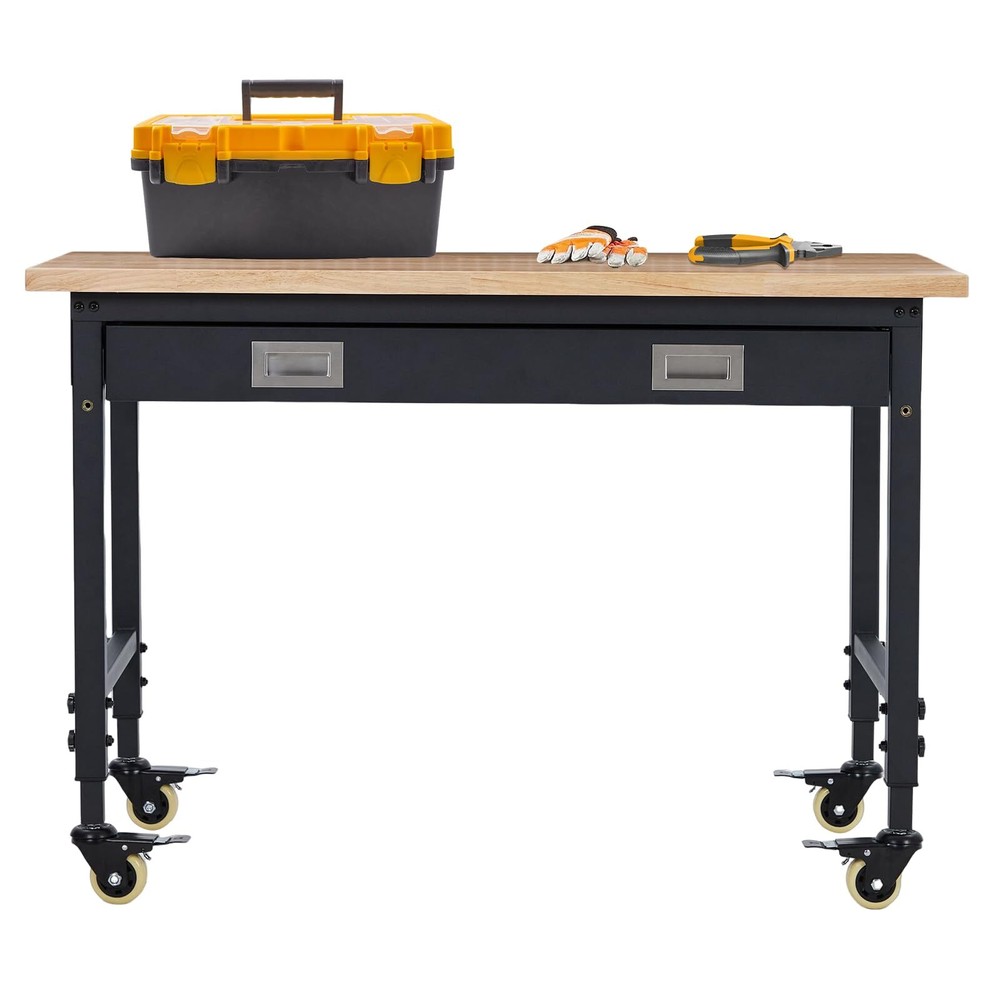 48" 2000 LBS Load Capacity Adjustable Workbench Heavy Duty Workstation W/Drawer