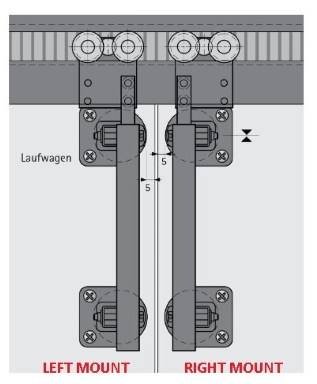 HETTICH WingLine 230 Running Component, Left/Right