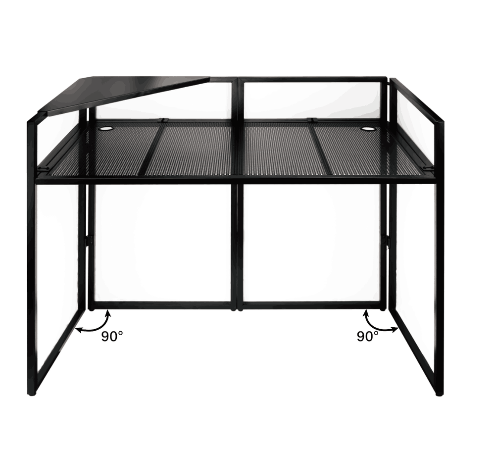 PRORECK DJ Facade Scrim Booth Table Panel Metal Frame Foldable White &Black
