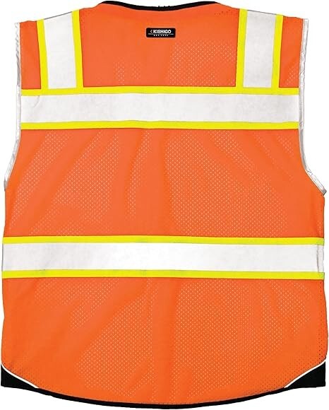 Kishigo Medium Hi-Viz Orange Polyester Mesh, Size Medium