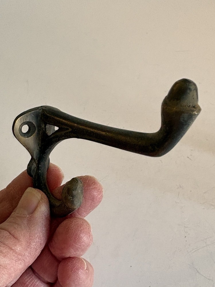 3 Vintage Brass? Acorn End Double Coat Hooks Hardware 3”