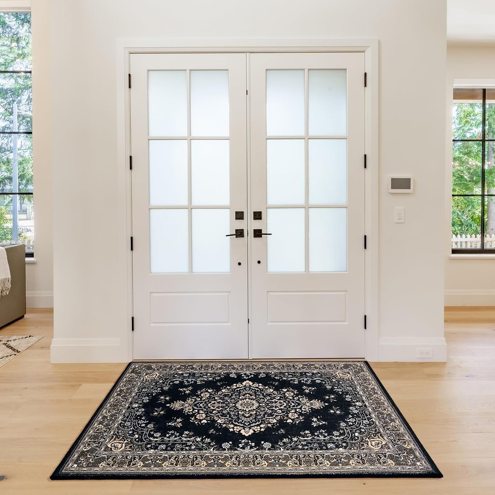 HOMORE 2x3 Area Rug Small Black Rugs 2' x 3' (Rectangular),