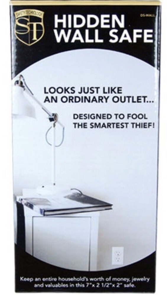 Wall Safe Electrical Outlet Socket Diversion Hidden Home Security Secret Stash