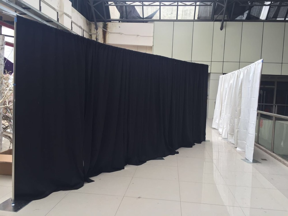 QUICK BACKDROP KIT 10 FT TALL x 20 FT  WIDE PIPE WITH DRAPE(BLACK DRAPE)