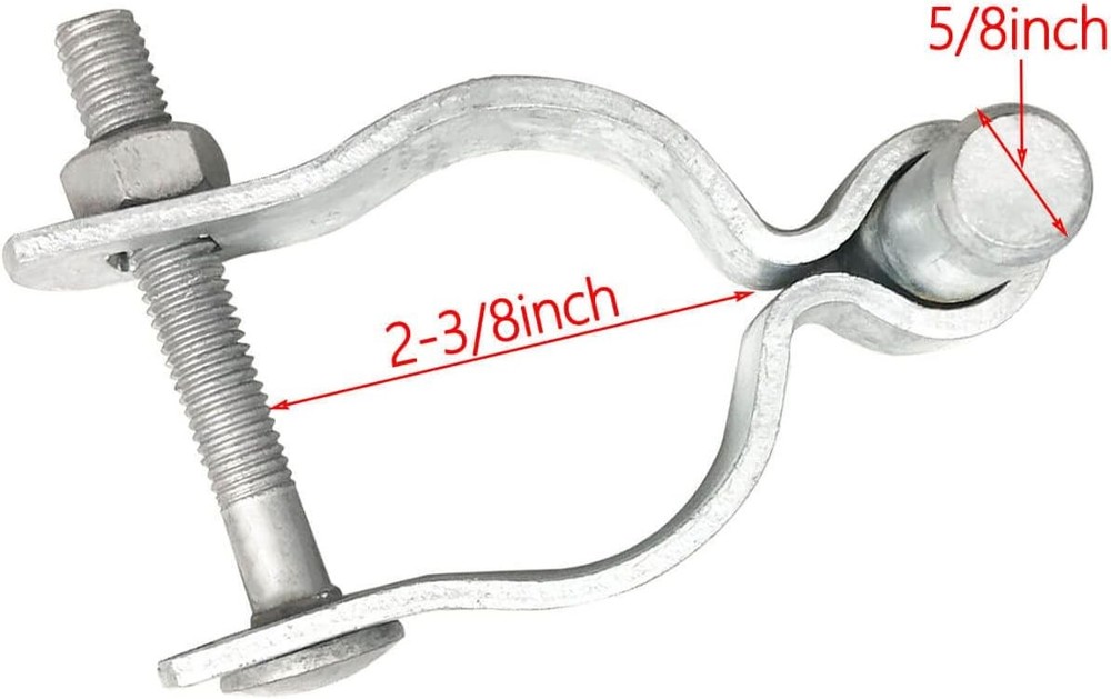 2 Pack Chain Link Fence Gate Post Hinge for 2-3/8" Outside Diameter Post/Pipe, P
