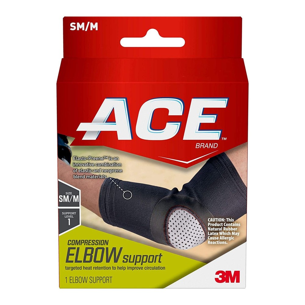 ACE Elbow Compression Support: SM / MD (Black)