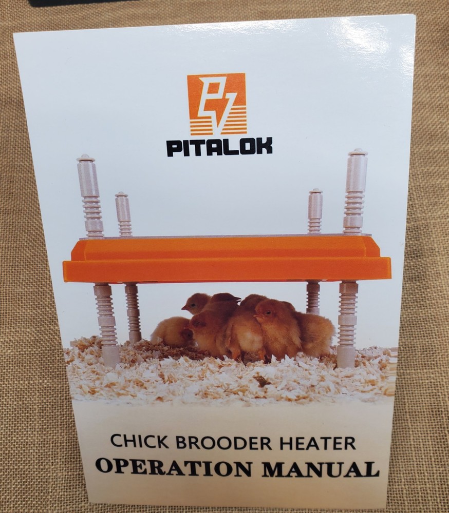 Pitalok Chick Brooder Heater 12" X 12" Adjustable Height Black
