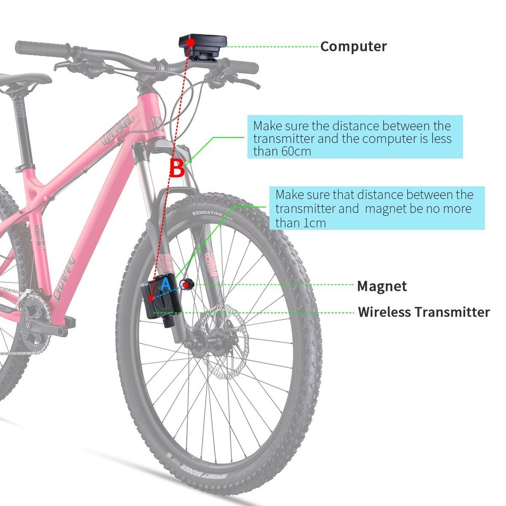 Wireless Bicycle Speedometer Bike Odometer Cycling Multi Function with Backlight