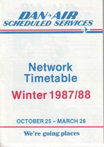 Dan-Air timetable 1987/10/25 (UK)