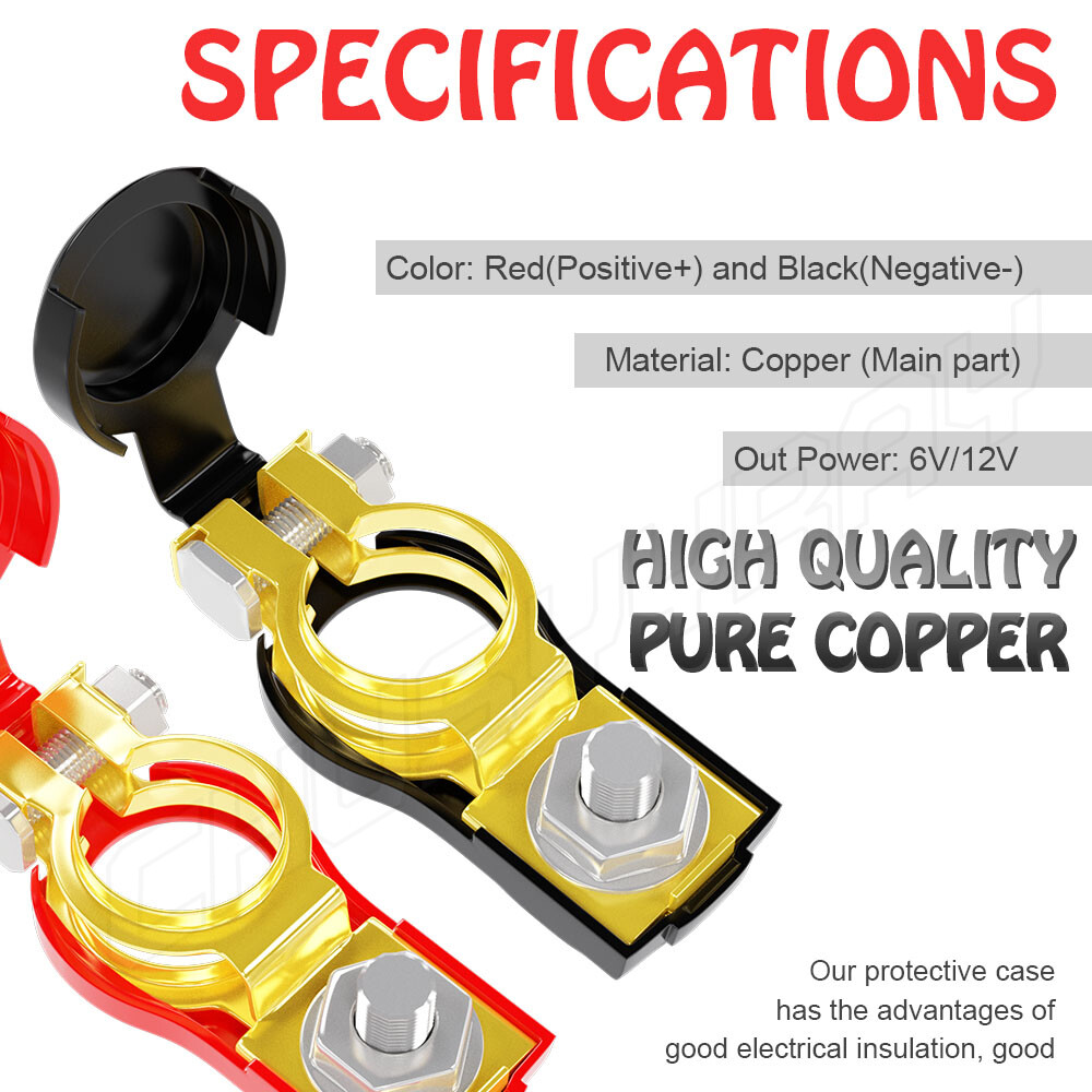 Replace Car Battery Terminal Clamp Clip Connector Adjustable Positive Negative