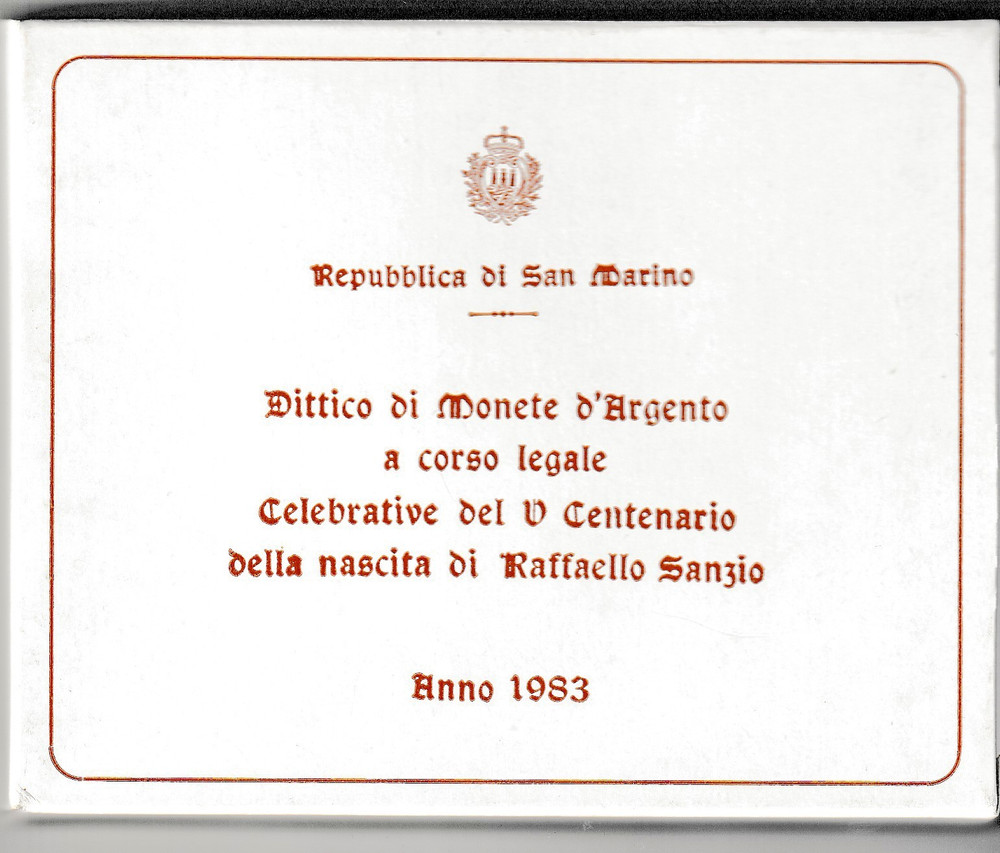 SAN MARINO - DIPTYCH 1983 RAFFAELLO