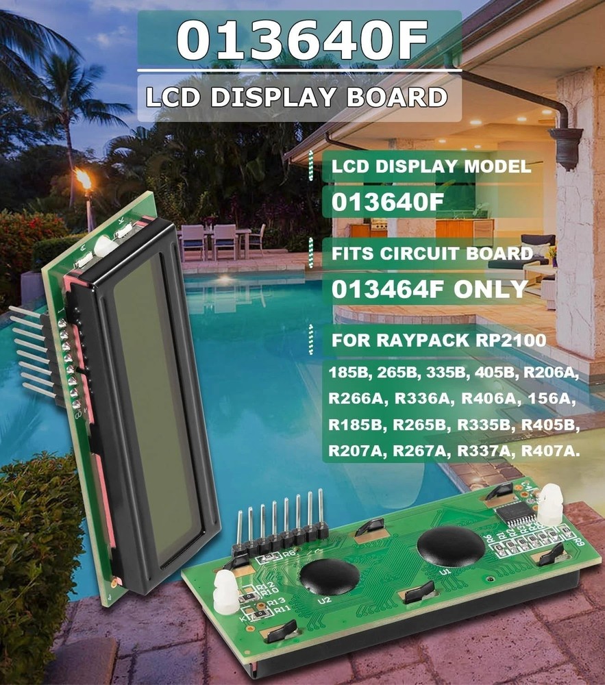 013640F LCD Display Pool Stat Kit for Raypak RP 2100 Pool Heater 185B 265B 335B