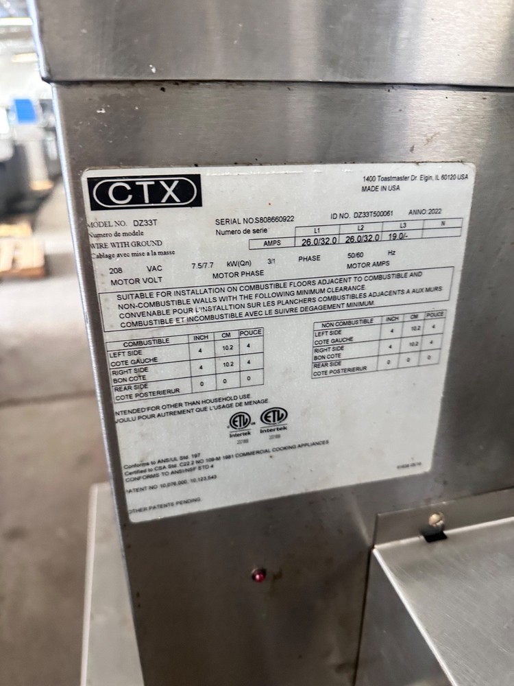 Middleby Marshall CTX DZ33T 208V 3 Phase