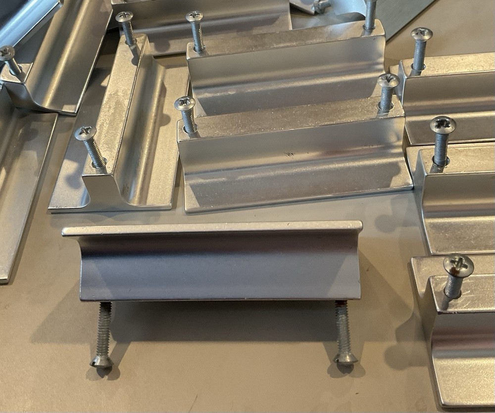 Vintage Stainless Steel Drawer Pull Cabinet Handle, Rectangular 3.5"x2", Brushed