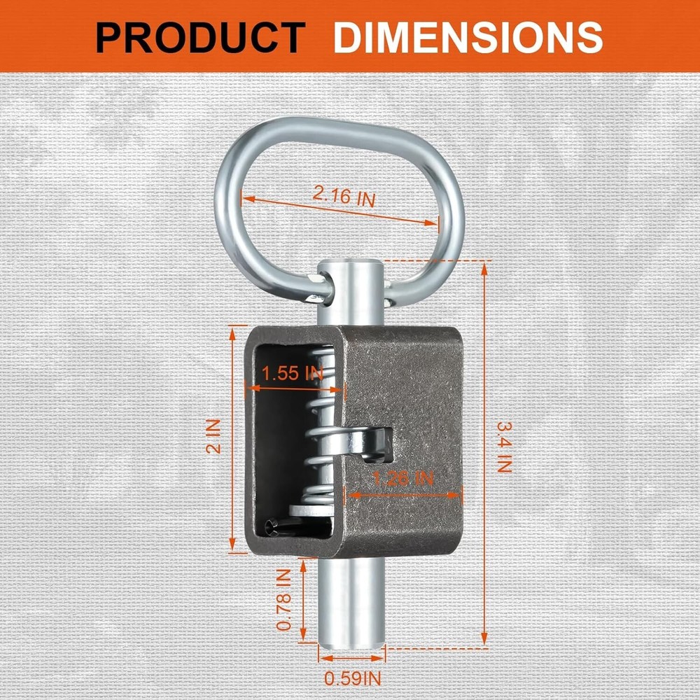 2PCS Weld-On Spring Pin Latch Lock Assembly for Utility Trailer Tail Gate Loaded