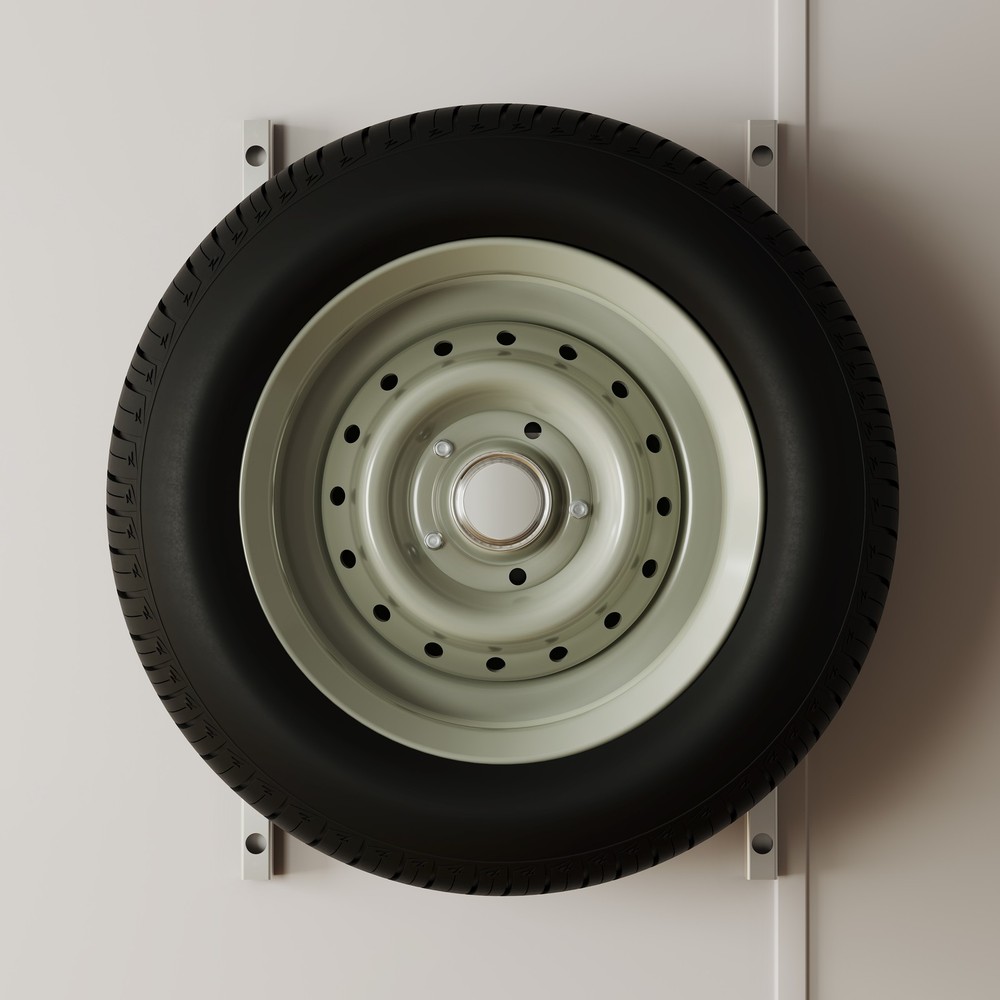 16" Stud Spacing Trailer Mount H-Mount Spare Tire Carrier 5-Lug Wheel, Aluminum