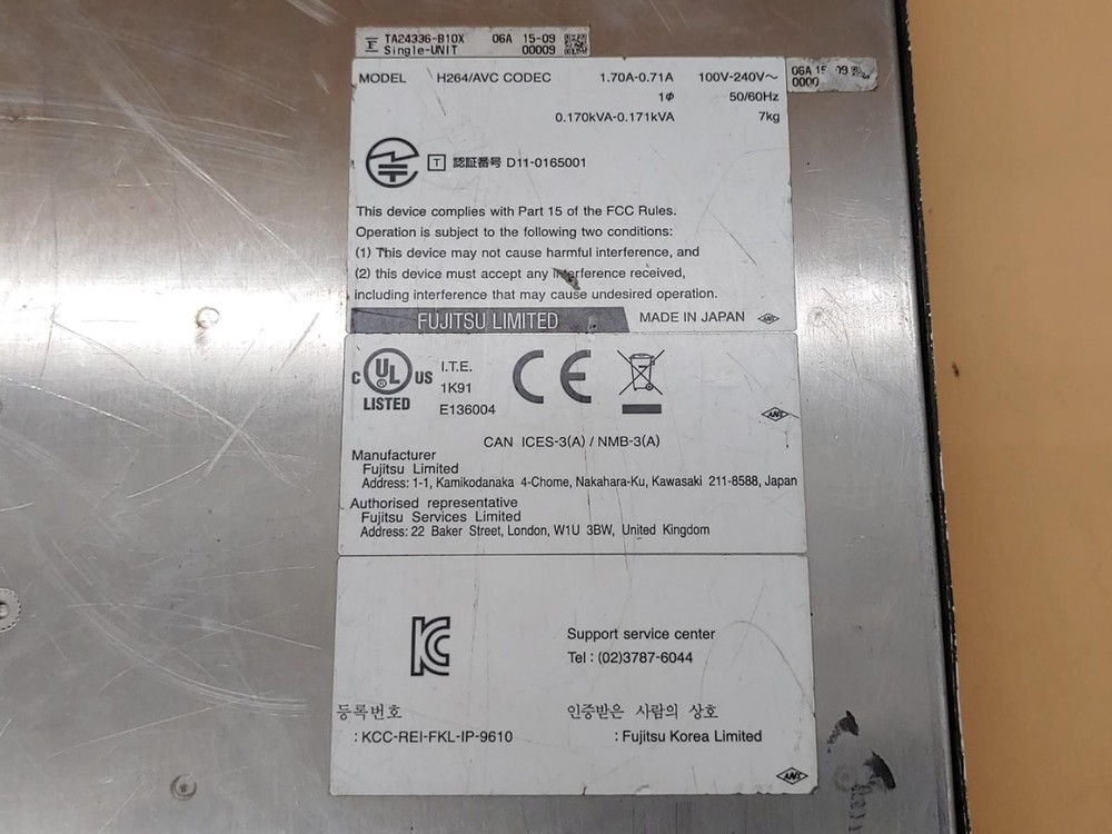 Fujitsu IP-9610 HD/SD Codec Video Encoding Digital Media Encoder *POWER TESTED*