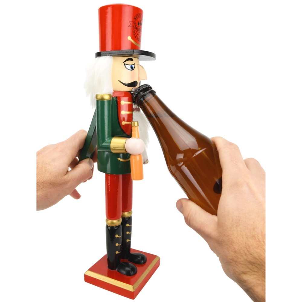 Tree Buddees Beercracker Bottle Opener Nutcracker 15" Tall Beer Opener Fun Decor