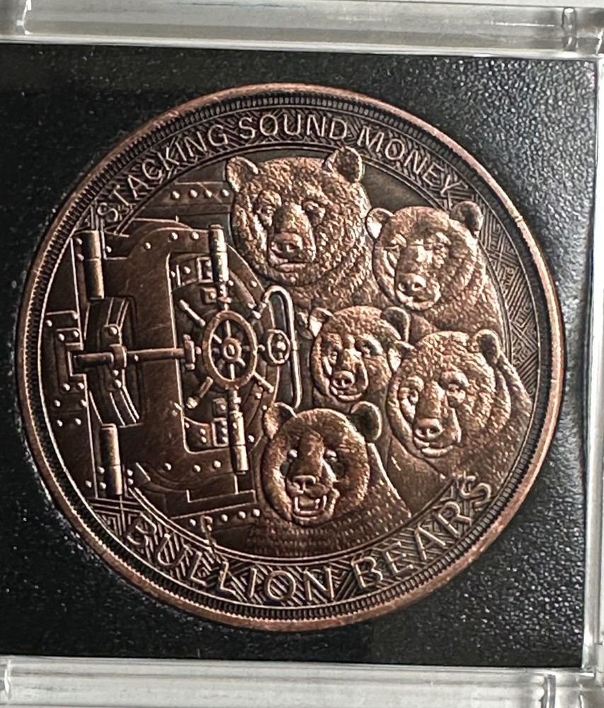 Bullion Stackers Panda Bear Colorized 1 oz Copper Round
