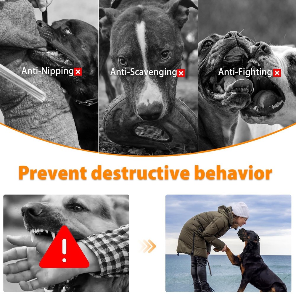 Pitbull Muzzle for Large Medium Sized Dogs to Prevent Biting Scavenging Baske...