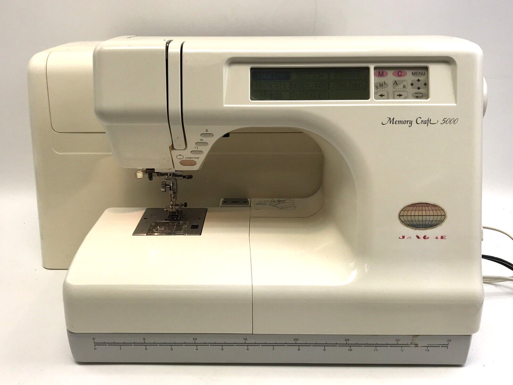 Janome Memory Craft 5000 Computerized Sewing & Embroidery Machine w/ Accessories