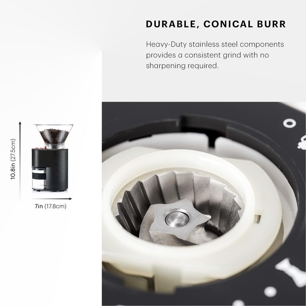 Burr Grinder with Timer, 12 Coarse-Fine Settings