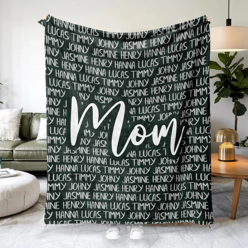 Personalized Mom Blanket Custom Name Gift Mother