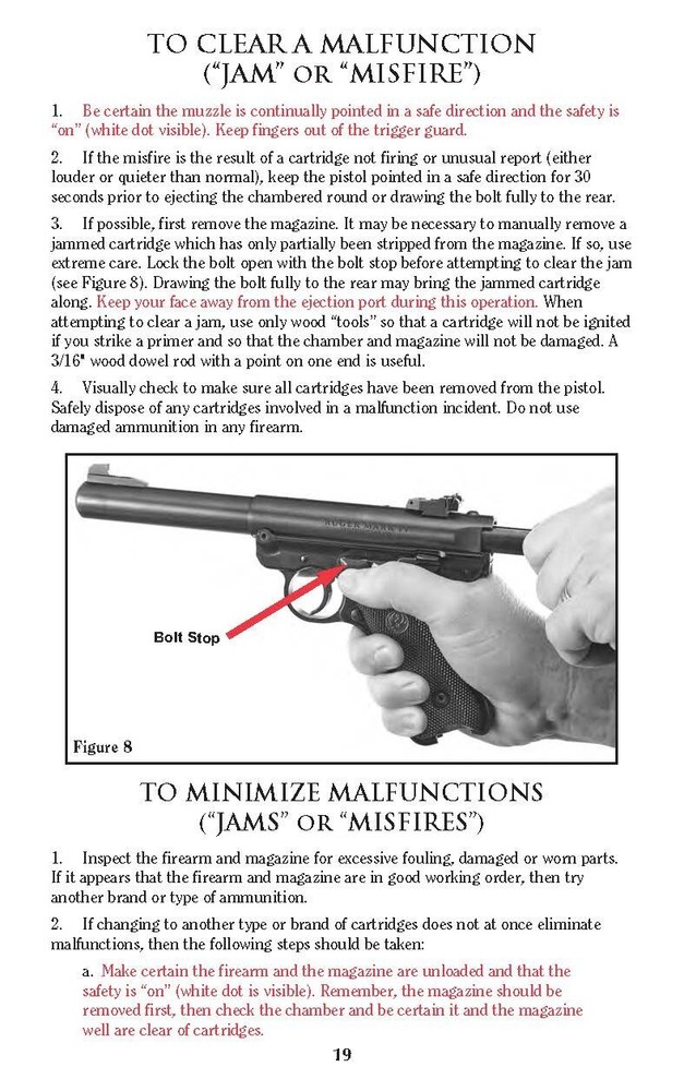 Ruger Mark 4 Instruction Owners Manual