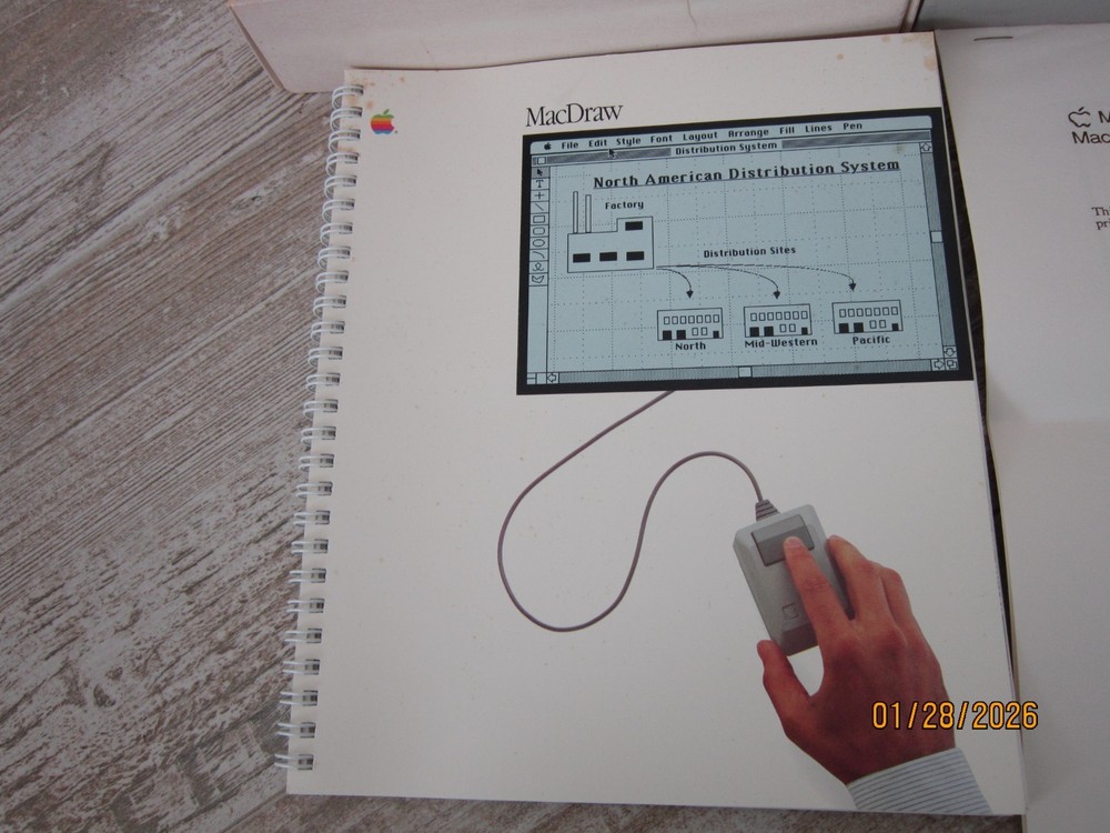 Apple Macintosh MacDraw Software Box w/Manuals & Sealed Cassette NO SOFTWARE